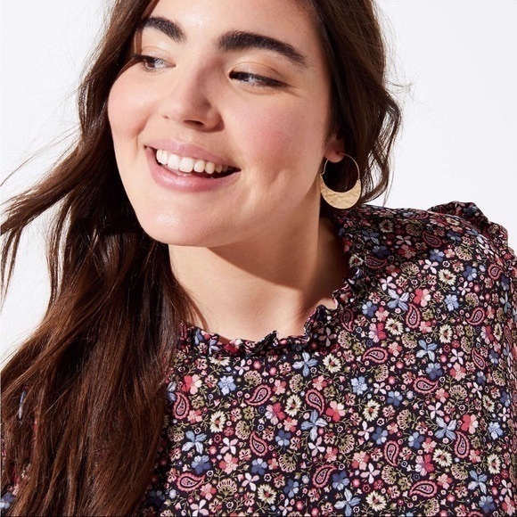 LOFT Spring Floral Tie Back Blouse - Picture 4 of 7